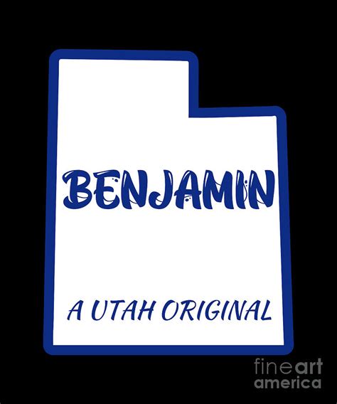 Benjamin A Utah Original With outline of Utah Digital Art by Chomper Designs - Fine Art America