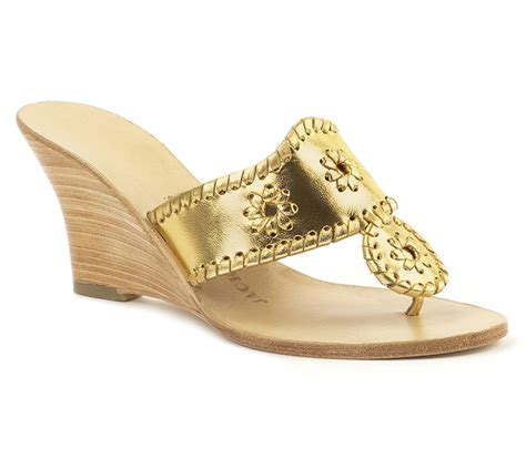 Jack Rogers Hamptons Hi Wedge in Gold | Lyst