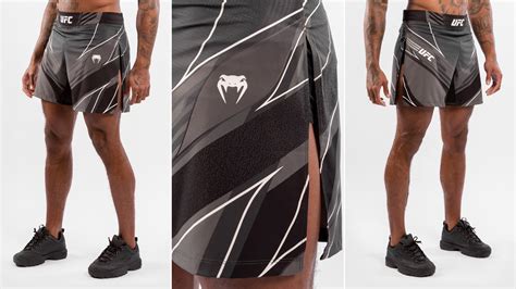 UFC Reebok Fight Shorts White Black | FighterXFashion.com