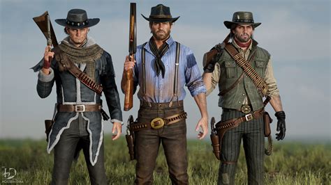 Hossein Diba - 3D Model of Arthur Morgan, John Marston and Red Harlow ...