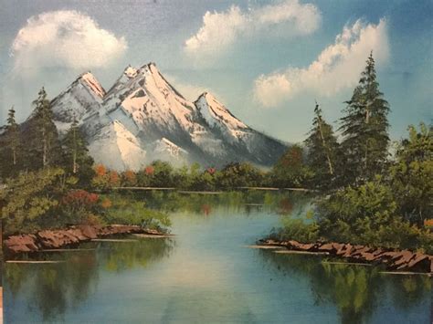 Mountain Reflections. Painting | Bob ross paintings, Happy paintings, Reflection painting