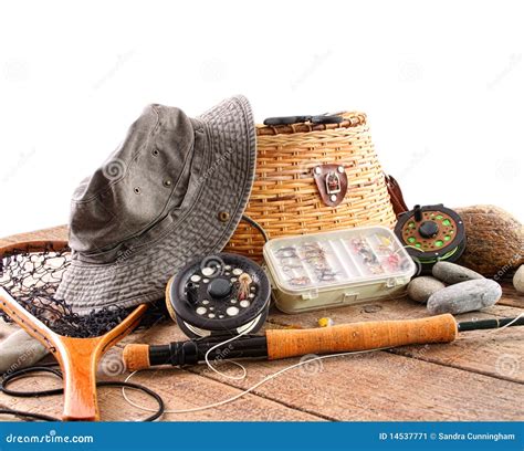 Fly Fishing Equipment on White Stock Image - Image of bass, activity ...