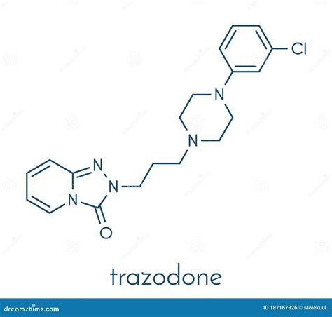 Trazodone Molecular Structure, 3d Model Molecule, Antidepressant ...