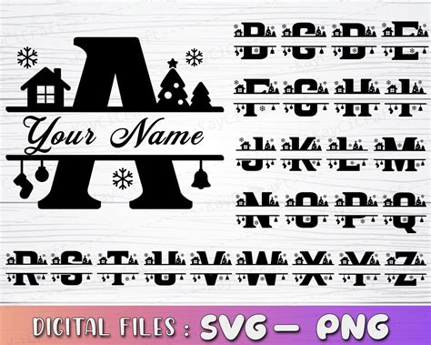 Christmas Alphabet SVG Christmas Font Svg Christmas Monogram SVG ...