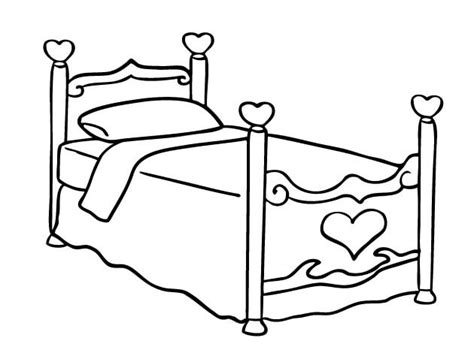 Cama para una Niña para colorear, imprimir e dibujar –ColoringOnly.Com