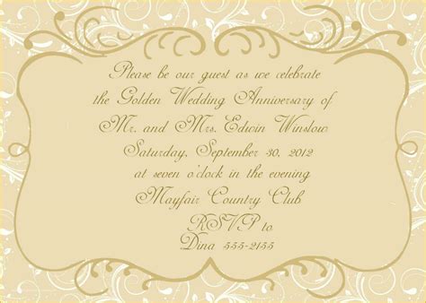 50th Wedding Anniversary Invitations Templates Free Download Of ...