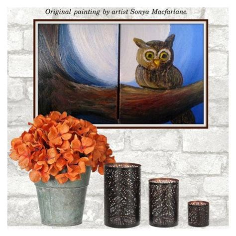 Autumn Owl Painting, Canvas Painting, Original Painting, Home Decor ...