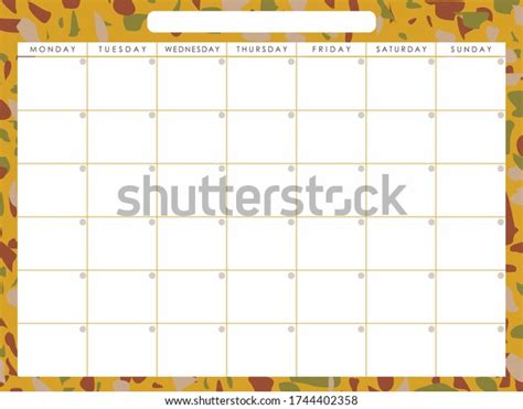 Monthly Flexible Planner Schedule Printable Terrazzo Stock Illustration ...