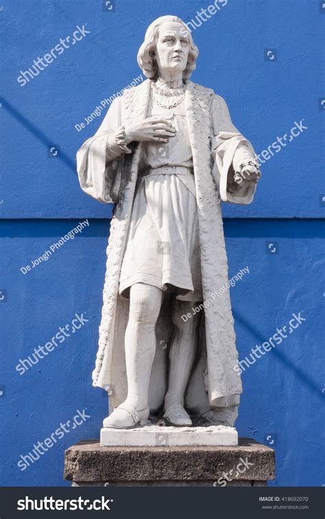 Sculpture Cristobal Colon Christopher Columbus Outside Stock Photo ...