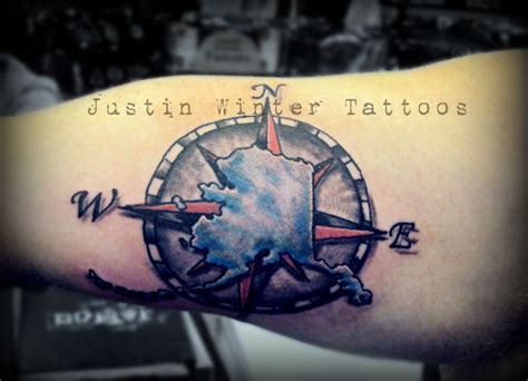 Alaska Tattoo with Compass Rose by Justin Winter Seattle, Wa More Sweet Tattoos, Tattoos For ...