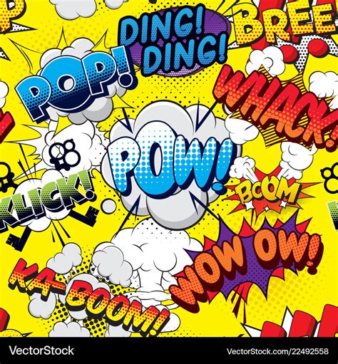 Pow seamless comics background Royalty Free Vector Image