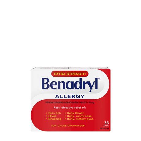 Benadryl Extra Strength Allergy Medicine for Relief of Allergies, Itch ...