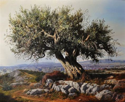 Olive Tree by Elidon Hoxha | Olive tree painting, Olive trees landscape, Landscape paintings