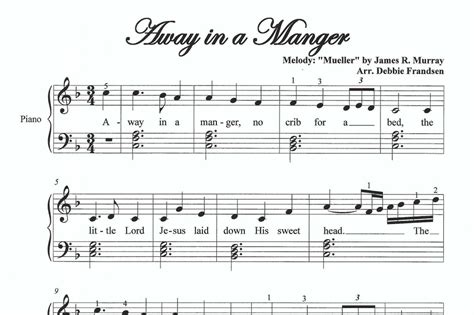 Away in a Manger Piano Sheet Music, Easy Piano Sheet Music, Beginner ...