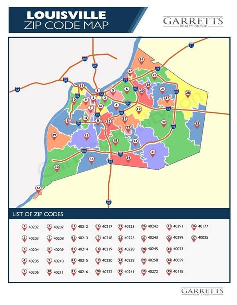 Louisville Kentucky Zip Code Map | Complete List of Louisville KY Zip Codes