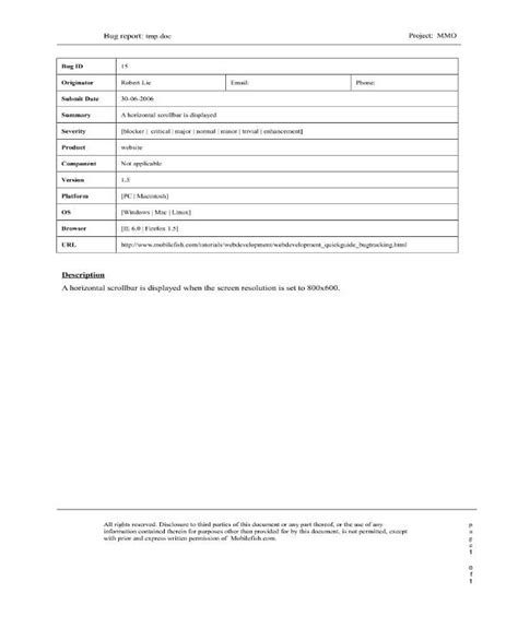 Bug Report Template Xls (2) - TEMPLATES EXAMPLE | TEMPLATES EXAMPLE | Report template, Book ...