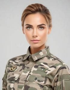 Woman Camo Fancy Dress. Face Swap. Insert Your Face ID:1053874