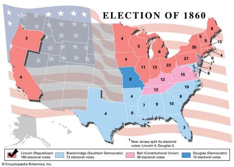 Us Map 1860 United States