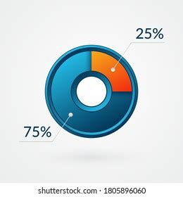 25 75 Percent Isolated Pie Chart Stock Vector (Royalty Free) 1805896060