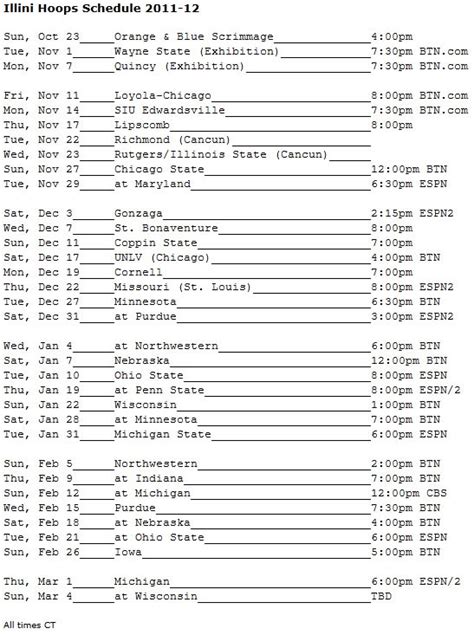 salla: illinois basketball schedule