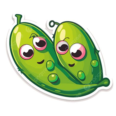 Two Stickers With A Couple Of Cute Cartoon Beans Clipart Vector, Two Peas In A Pod, Two Peas In ...