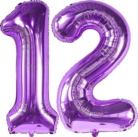 Amazon.com: KatchOn, Giant Purple 12 balloon number - 40 Inch | 12th Birthday Decorations For ...