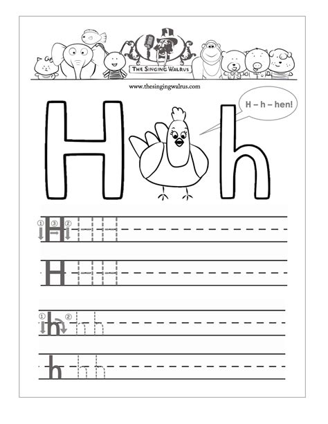 Letter H Worksheets For Kindergarten | AlphabetWorksheetsFree.com