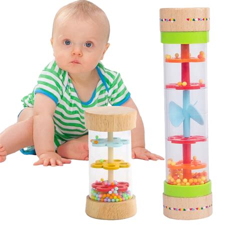 Godderr Baby Toys Kids 8 Inch Mini Rainstick Toys Wooden Rattle Tube ...