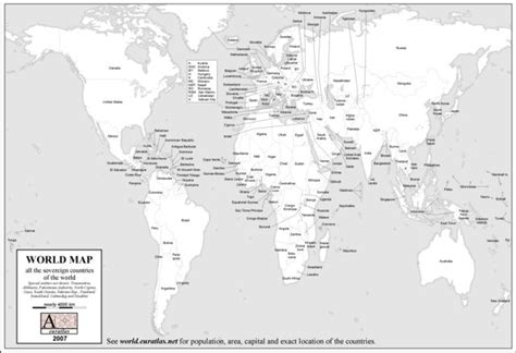 Euratlas-Info: World B/W Labeled Map