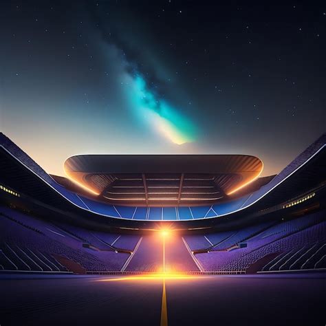 Premium AI Image | Football stadium at night