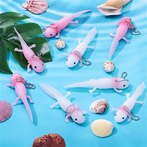 Lewtemi 8 Pieces Mini Resin Axolotl Amphibiously Adorable Happy ...