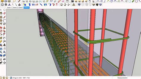 Concrete beam steel stirrups using sketchup - YouTube