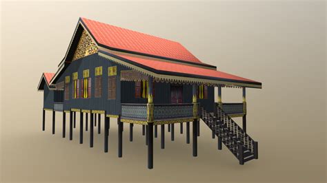 Rumah Adat Tradisional Jambi Kajang Lako - 3D model by bangfikri ...