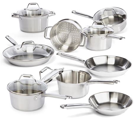 Amazon.com: T-fal C771SF Elegance Stainless Steel Cookware Set, 15 ...