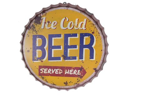 ice cold beer metal sign — MUSEUM OUTLETS