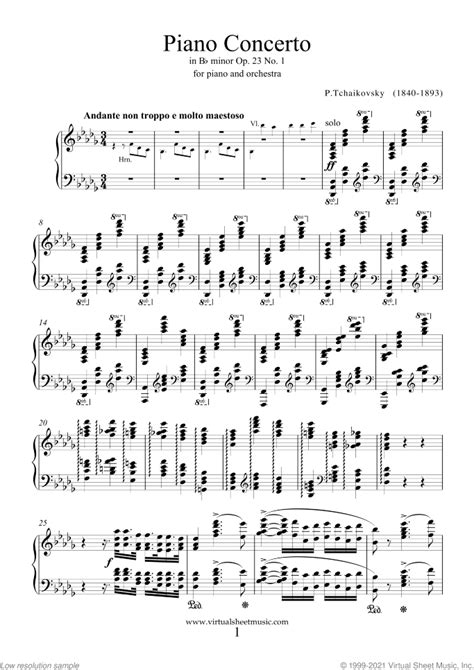 Tchaikovsky: Concerto in Bb minor Op.23 No.1 sheet music for piano and ...