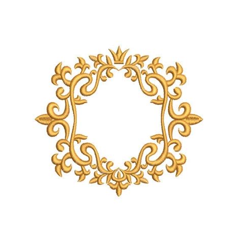 Monogram Border Embroidery Design. Frame Border Embroidery