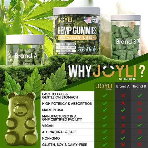 JOYLI Quit Smoking Gummies - All-Natural Lung Cleanse with Mullein Leaf & Reishi Mushroom ...