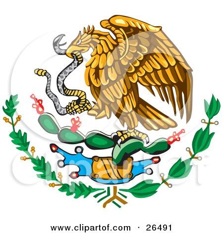 The Mexican Coat Of Arms Showing The Eagle Perched On A Cactus, Eating A Snake Posters, Art ...