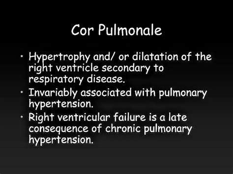 Sign and Symptoms of Cor pulmonale - PT Master Guide