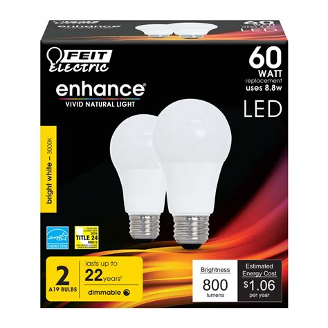 Feit Electric Enhance 60 Watt LED A19 Bright White Light Bulbs - Shop Light Bulbs at H-E-B