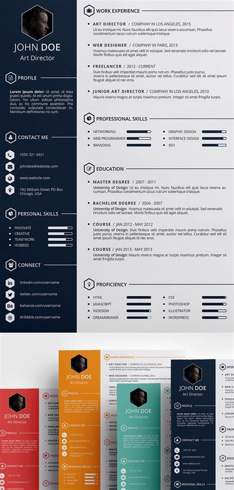 Free Creative Resume Template (PSD, ID) - Resume Examples Free