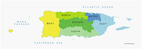 Transparent Puerto Rico Png - Puerto Rico Regions Map , Free Transparent Clipart - ClipartKey