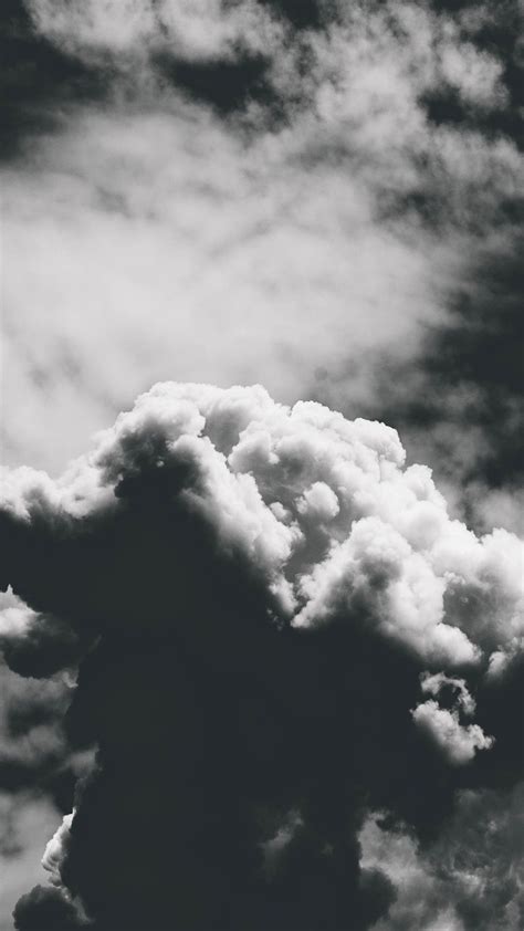 Aesthetic Wallpaper Black And White Clouds