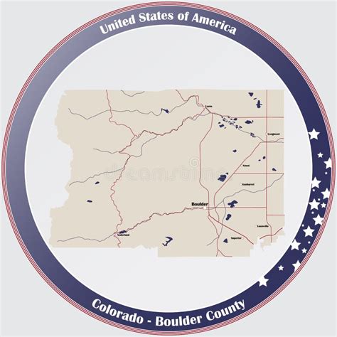 Map of Boulder County in Colorado Stock Vector - Illustration of ...