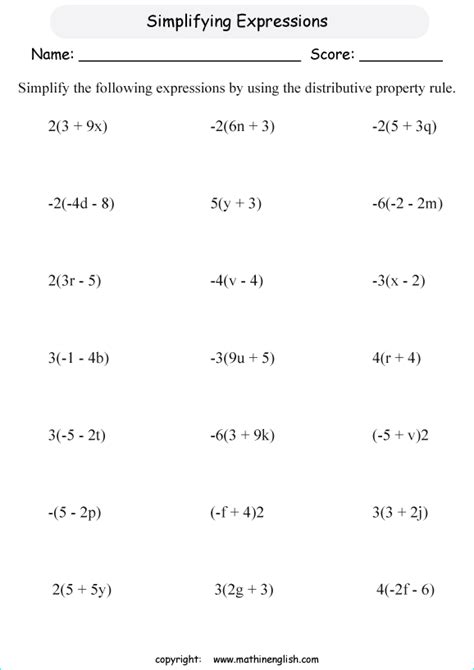 Simplify these expressions using the distributive property. Great basic alge… | Simplifying ...