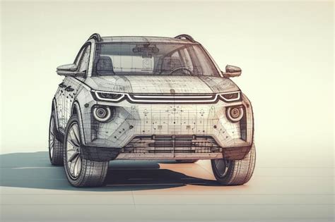 Premium AI Image | modern design render of 4x4 ev hybrid suv smart vehicle car power schematics ...