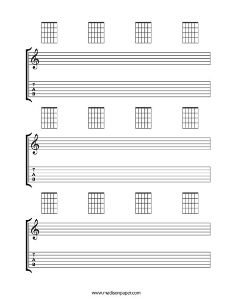 Guitar Sheet Music – Madison's Paper Templates