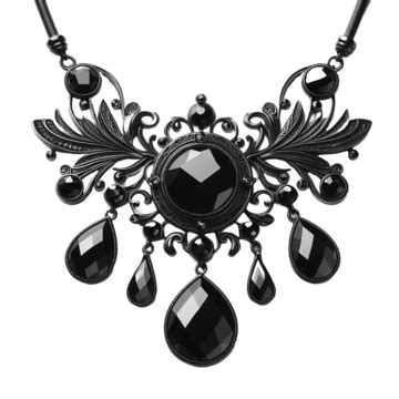 Beautiful Black Gemstone Pendant Necklace For Girls, Necklace, Gemstone, Jewelry PNG Transparent ...