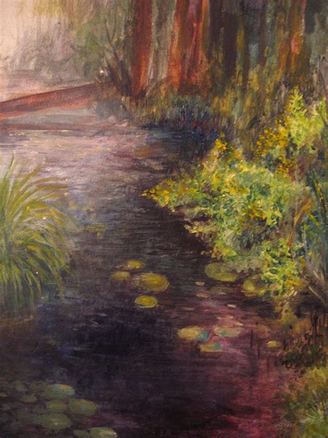 Acrylic painting of a river by aqata16 on deviantART